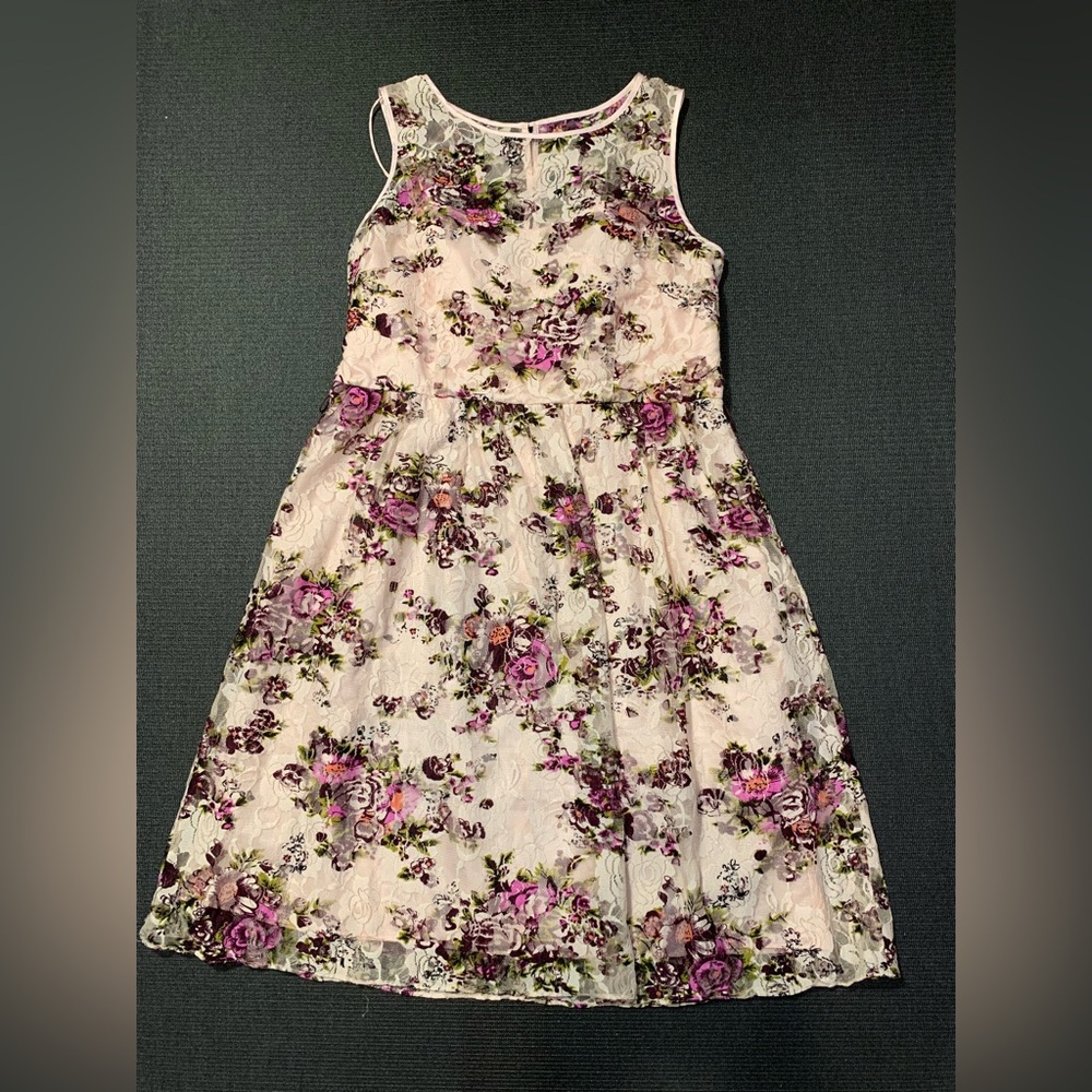 Adrianna Papell Floral Print Fit & Flare Midi Dress‎ Size 14
